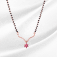 Arvana – Elegant Mangalsutra with Pink Flower Pendant