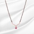 Arvana – Elegant Mangalsutra with Pink Flower Pendant