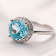 Arvana Blue Halo Stone Ring