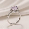 Arvana Celestia Halo Ring in 925 Silver with Lavender Cubic Zirconia