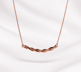 Arvana Twist of Elegance 925 Silver Rose Gold-Plated Necklace