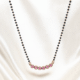 Arvana’s 925 Silver Mangalsutra Pendant Necklace with Pink  Stones