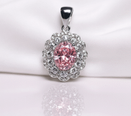 Arvana’s 925 Silver Pink Halo Pendant