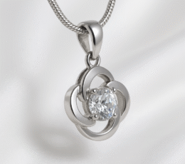 Arvana’s 925 Silver Solitaire Floral Pendant (without chain)