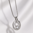 Arvana’s 925 Silver Dual Circle Pendant (without  chain)