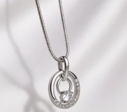 Arvana’s 925 Silver Dual Circle Pendant (without  chain)