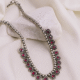 Arvana traditional necklace with ruby-toned accents