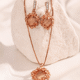 Arvana FLORAL rose-gold jewelry set (necklace & earrings)