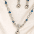 ELEGANT BLUE FLORAL Arvana necklace and earring set